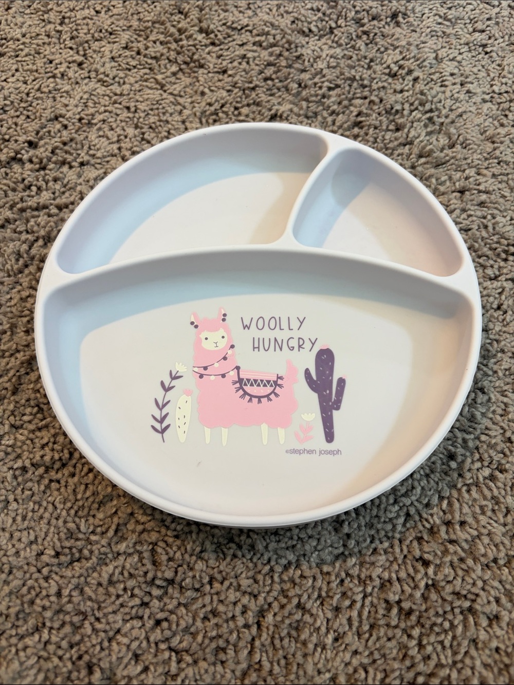 Stephen Joseph Kids' Woolly Hungry Divided Plate - Pink